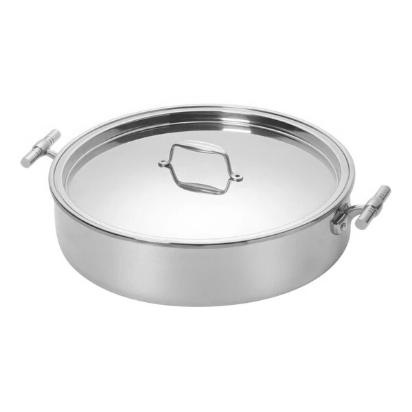 Eastern Tabletop 5924 4 Qt. Mirrored Stainless Steel Induction Pot with Flat Lid and Double Handles