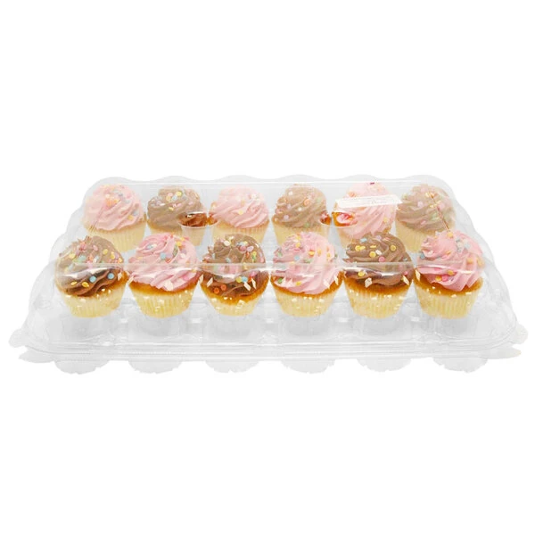 Inno-Pak 24 Compartment Clear High Dome Cupcake Container - 50/Case