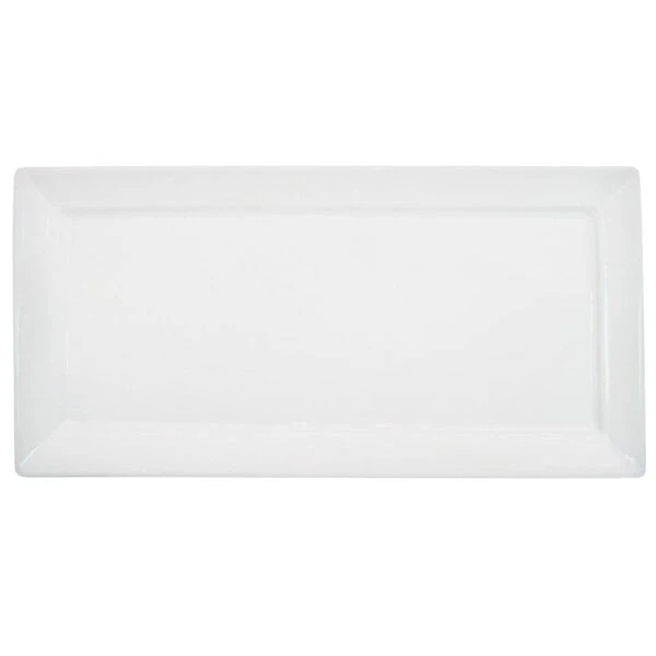 CAC F-RP10 Paris French 10" x 5" Bone White Rectangular Porcelain Platter - 24/Case