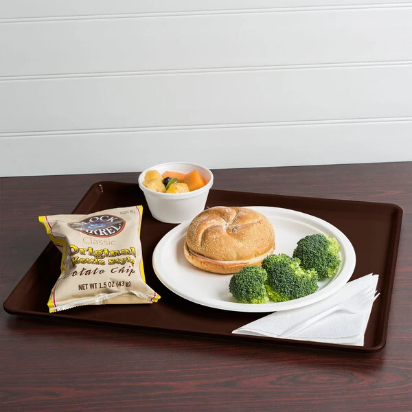Cambro 1418D116 14" x 18" Brazil Brown Dietary Tray - 12/Case