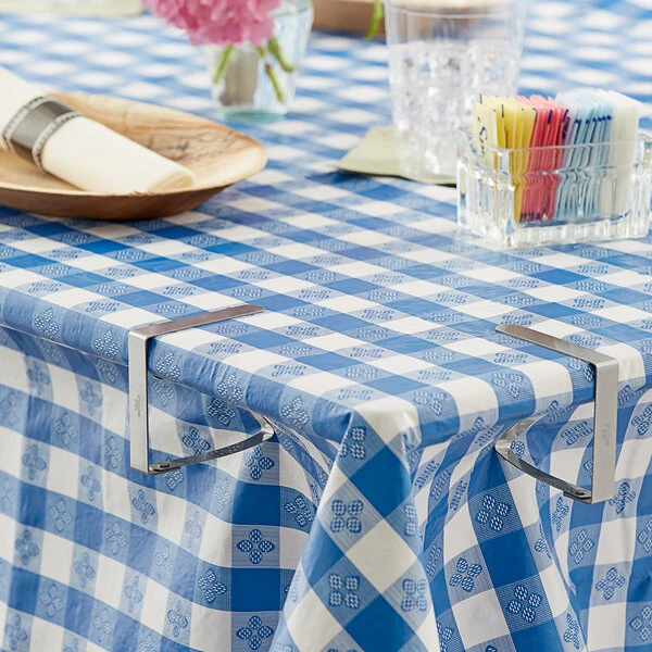 Choice Stainless Steel Tablecloth Clip for Tables up to 2" Thick - 12/Pack