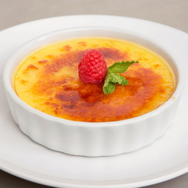 Tuxton BPK-0805 8 oz. Porcelain White Round Fluted China Souffle / Creme Brulee Dish - 12/Case