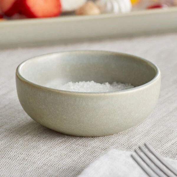 Acopa Pangea 2.5 oz. Ash Gray Matte Porcelain Ramekin - 36/Case