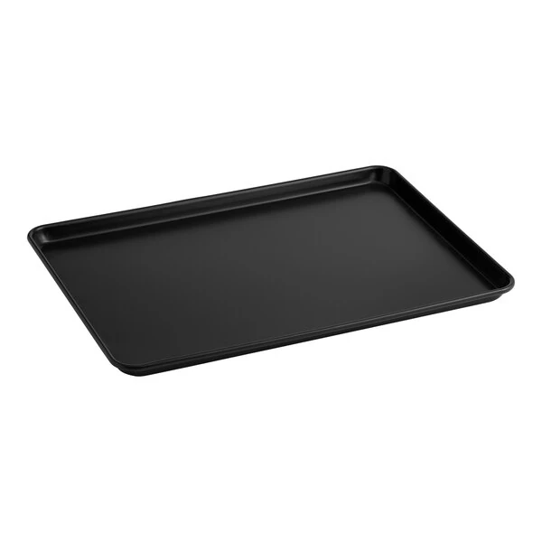 Baker's Lane Full Size 18 Gauge Non-Stick 18 inch x 26 inch Black Wire in Rim Aluminum Bun / Sheet Pan / Tray