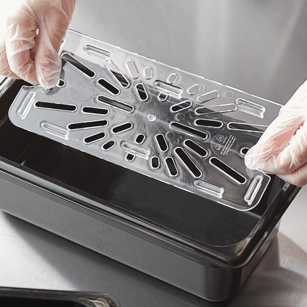 Vigor 1/3 Size Clear Polycarbonate Drain Tray - 6/Case