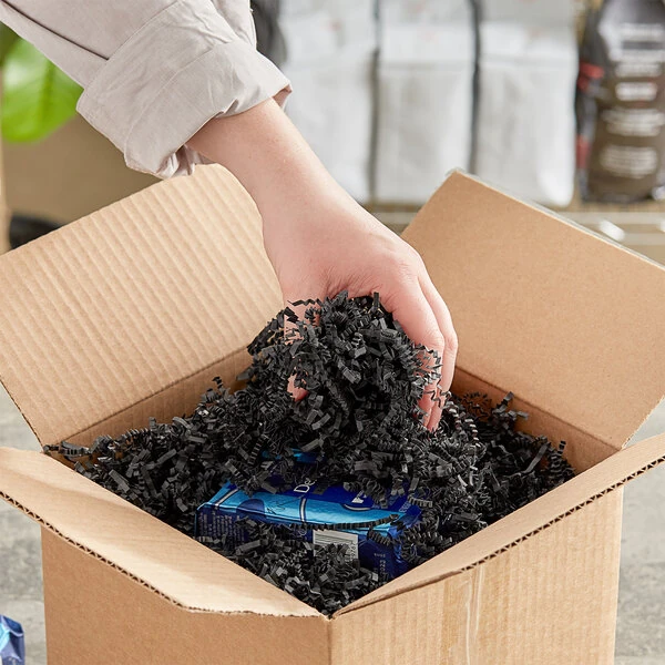 Lavex 10 lb. Crinkle Paper Shred Black