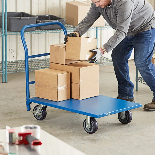 Lavex 24" x 36" Blue Steel Platform Truck - 2000 lb. Capacity