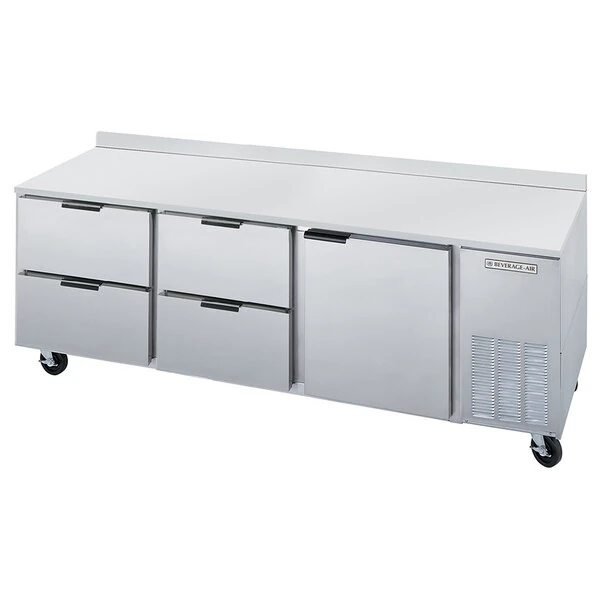 Beverage-Air WTRD72AHC-4 72" Four Drawer, One Door Worktop Refrigerator