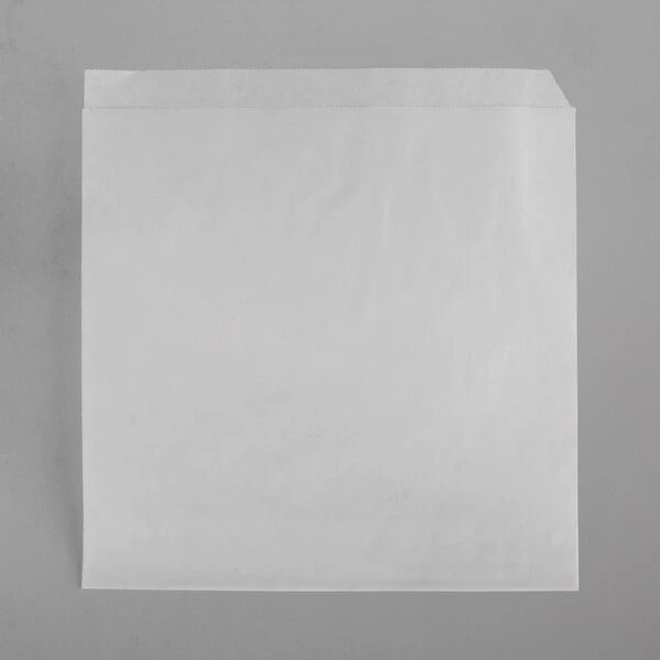 GET Enterprises 7" x 7" White Double-Open Bag / Cone Basket Liner - 250/Case