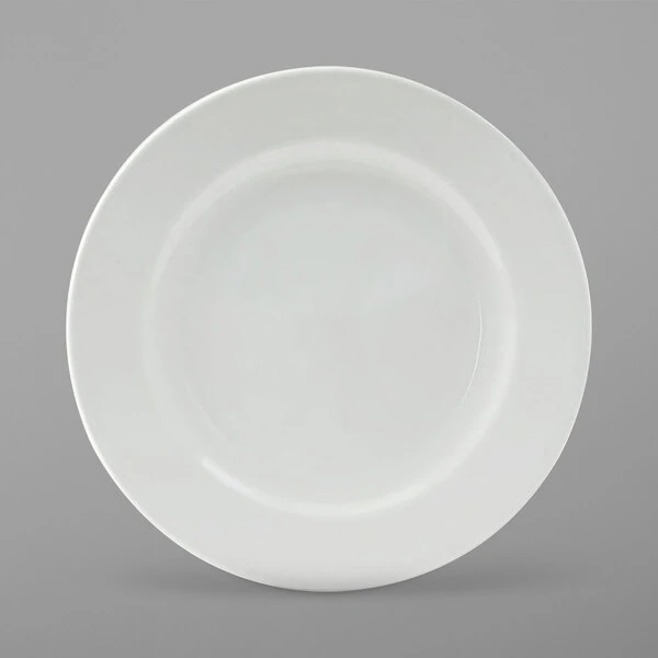 Tuxton ALA-082 Alaska 8 1/4" Bright White Wide Rim Rolled Edge China Plate - 36/Case