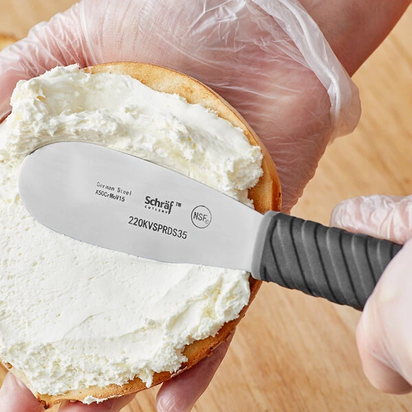 Schraf 3 1/2" Smooth Stainless Steel Sandwich Spreader with TPRgrip Handle