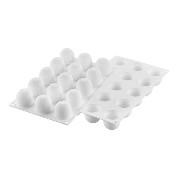 Silikomart Curve Dome 15 Compartment White Silicone Baking Mold - 1 9/16 inch x 1 9/16 inch Cavities CURVE DOME 40