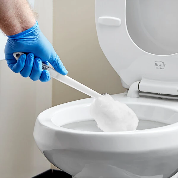 Advantage Supplies 12" White Acrylic Yarn Toilet Bowl Brush