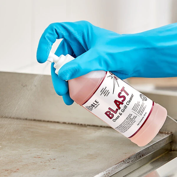 Noble 10 oz. Blast Ready-to-Use Liquid Oven and Grill Cleaner - Sample
