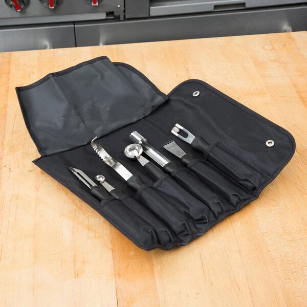 Dexter-Russell 20207 7 Piece Garnishing Tools Set with Black Bag