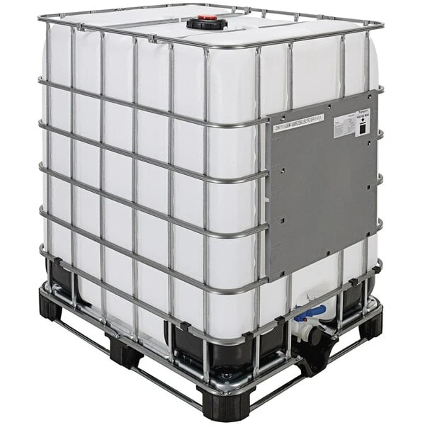 Vestil 48" x 40" x 53" White High Density Polyethylene Intermediate Bulk Container IBC-330 - 330 Gallon Capacity