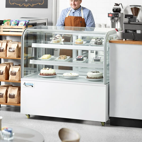 Avantco BC-48-HC 48" Curved Glass White Refrigerated Bakery Display Case