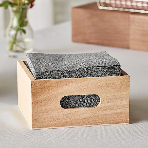 Choice Natural Wooden Display Crate / Condiment Caddy