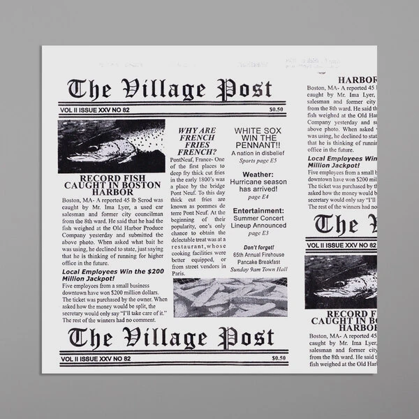 Get Enterprises 4-T3000 7" x 7" Village Post Newsprint Double-Open Bag - 2,000/Case