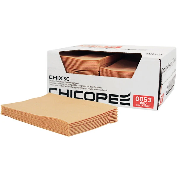 Chicopee 0053 Chix® SC 13" x 21" Red Medium-Duty Foodservice Towel - 100/Case