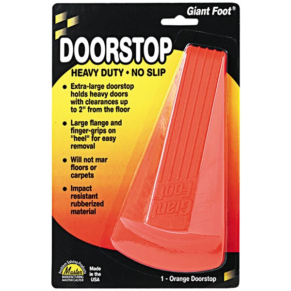 Master Caster Giant Foot Orange Rubber Door Stop 00965