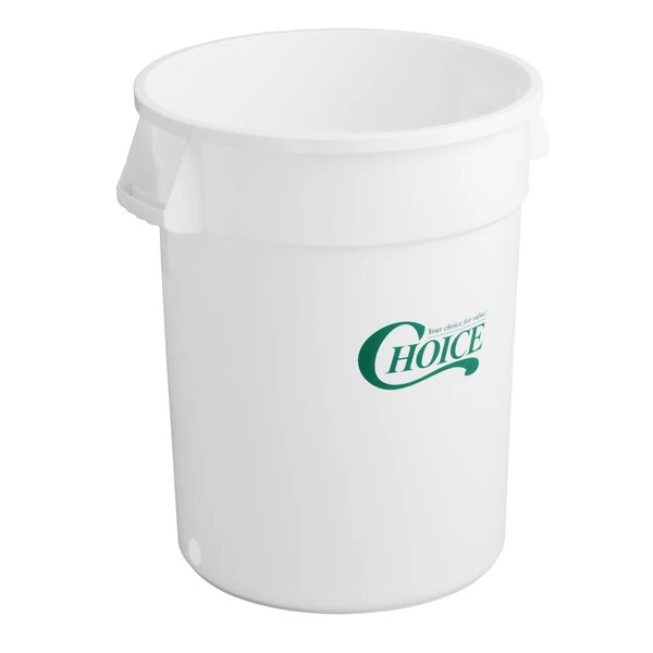 Choice 32 Gallon White Bottom Can with Spigot Hole for Vegetable Crispers