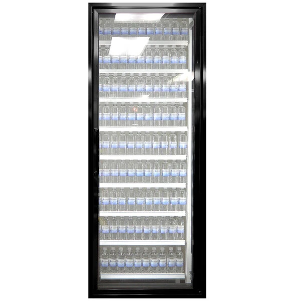 Styleline CL2672-HH 20//20 Plus 26" x 72" Walk-In Cooler Merchandiser Door with Shelving - Satin Black, Right Hinge