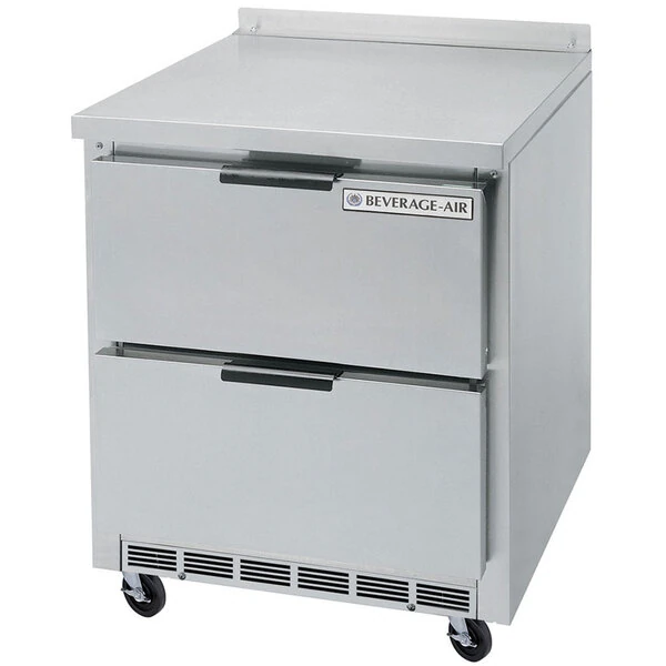 Beverage-Air WTFD27AHC-2-FIP 27" Two Drawer Worktop Freezer with 4" Foamed-In-Place Backsplash