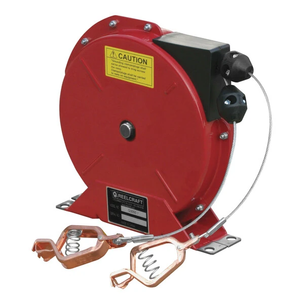 Reelcraft G 3050 Y Heavy-Duty Spring Retractable Bonding Reel with 50' Dual Y Steel Cable