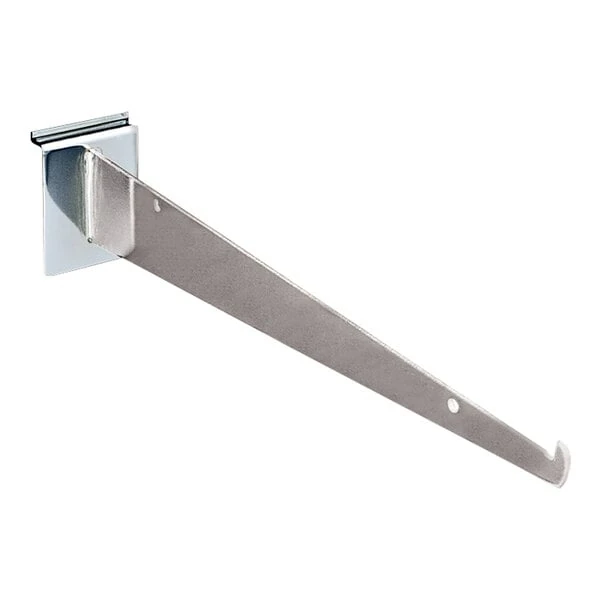 10" Chrome Steel Shelf Bracket for Slatwall Shelves