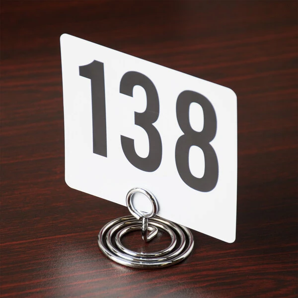 American Metalcraft 1 1/2" Chrome Stainless Steel Swirl Base Card Holder - 12/Case