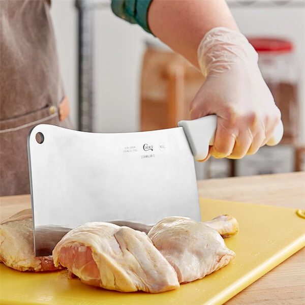 Choice 10" Stainless Steel Cleaver with White Handle