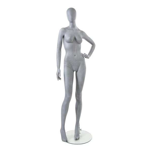 Econoco Slate Female Oval Head Mannequin with Left Hand on Hip and Bent Right Leg UBF-3