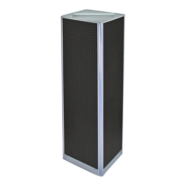 Azar Displays 20" x 20" x 61 1/16" Black High-Impact Styrene 4-Sided Pegboard Spinner Floor Display 700405-BLK