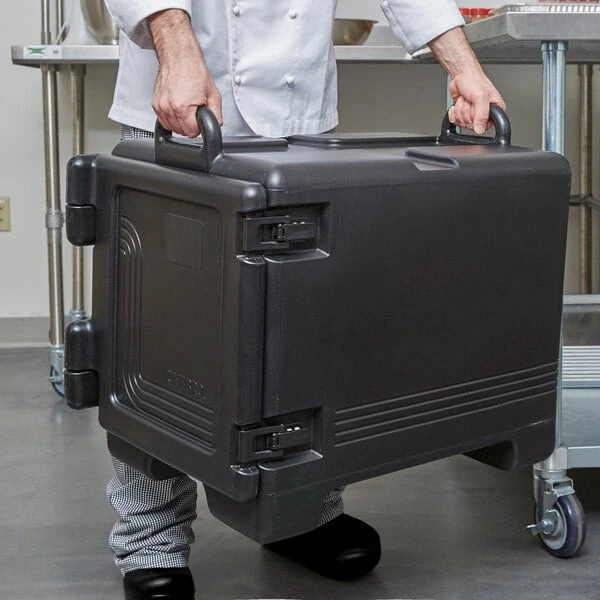 Cambro Ultra Pan Carrier® Black Front Loading Insulated Food Pan Carrier - 4 Full-Size Pan Max Capacity