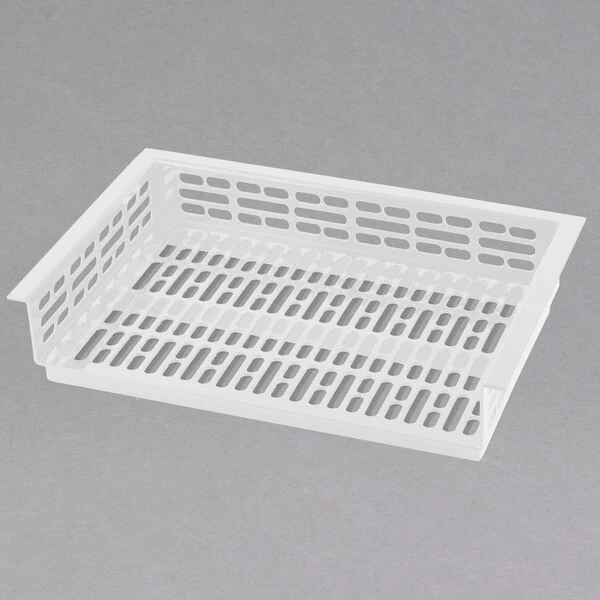 TableCraft CW1070W Simple Solutions 21 1/4" x 14 3/8" x 3" White Cast Aluminum Perforated Single Cold Well Drop-In Template