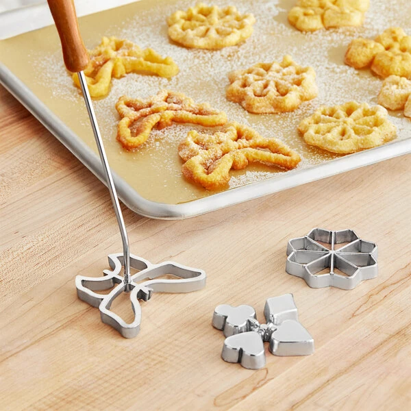 Fox Run 4-Piece Cast Aluminum Rosette Iron Set with Wooden Handle