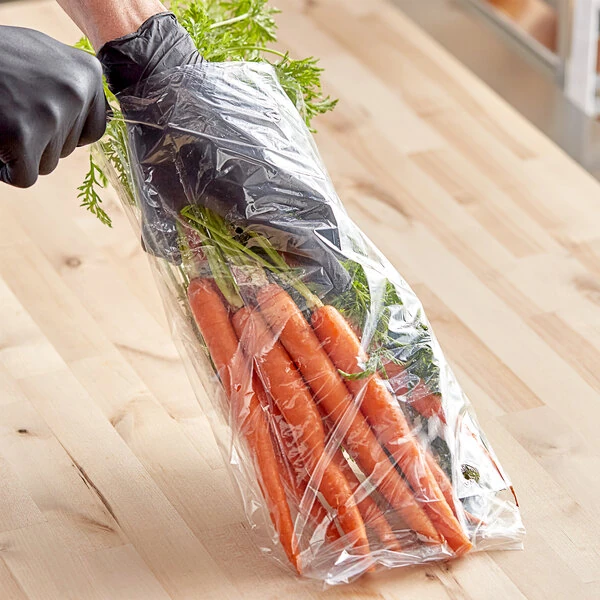 LK Packaging 6" x 3 1/2" x 15" Clear Plastic Low Density Vented Produce Bag - 1,000/Case