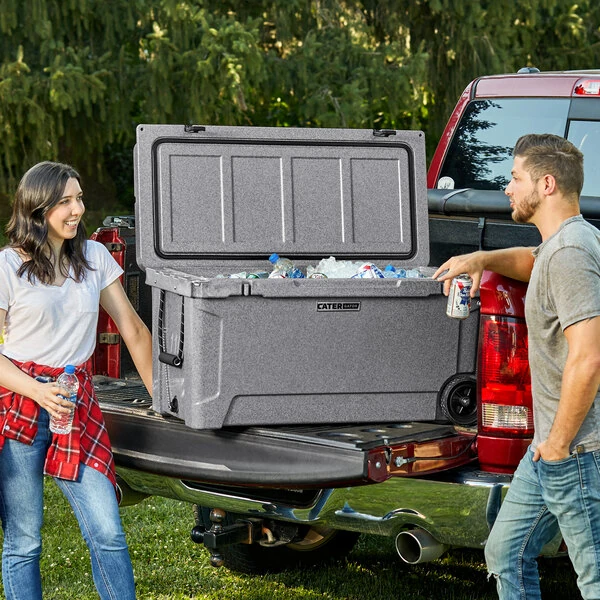 CaterGator CG100SPGW Gray 110 Qt. Mobile Rotomolded Outdoor Cooler / Ice Chest