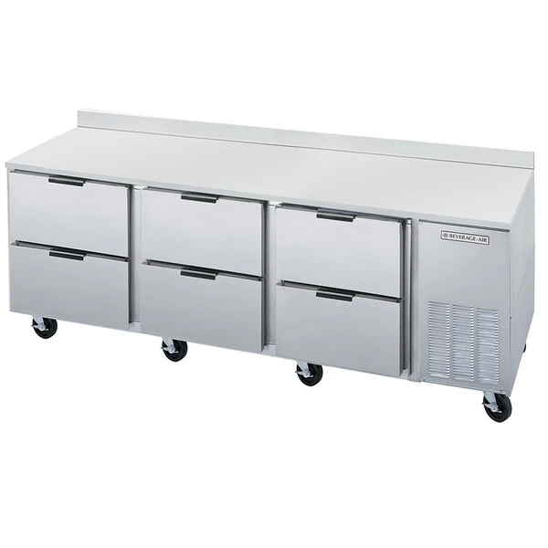 Beverage-Air WTRD72AHC-6 72" Compact Worktop Refrigerator with Six Drawers