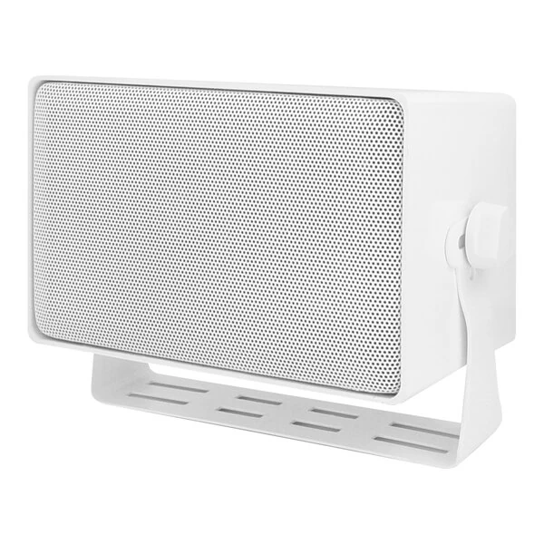 Speco Technologies DMS Series 7 1/4" x 4 1/2" White 3-Way Outdoor Speaker with Transformer DMS3TSW - 70/25V, 25W, 97 dB
