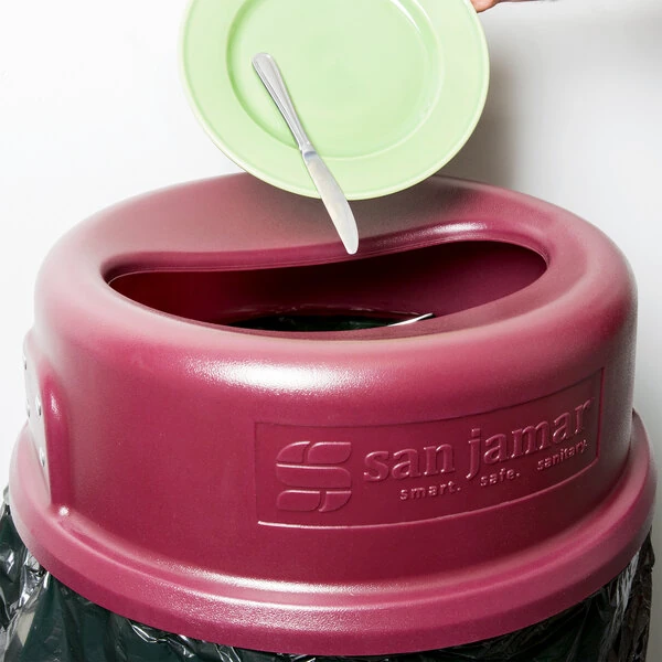 San Jamar KA3200 KatchAll Magnetic Flatware Retriever 32 Gallon Trash Can Lid