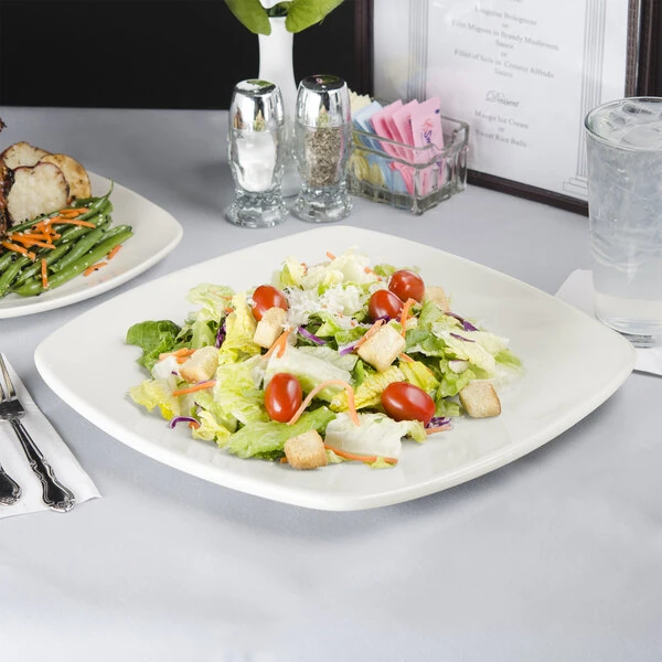 Tuxton BWH-126C 12 3/4" White Square China Plate - 6/Case