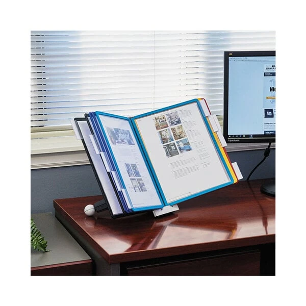 Durable 554200 SHERPA 10" x 5 5/8" x 13 7/8" Assorted Borders 10 Panel Desktop Reference System