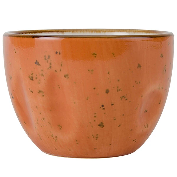 Tuxton GGC-042 TuxTrendz Artisan Geode Coral 8 oz. China Bouillon Cup - 24/Case