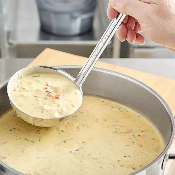 Choice 12 oz. One-Piece Stainless Steel Ladle