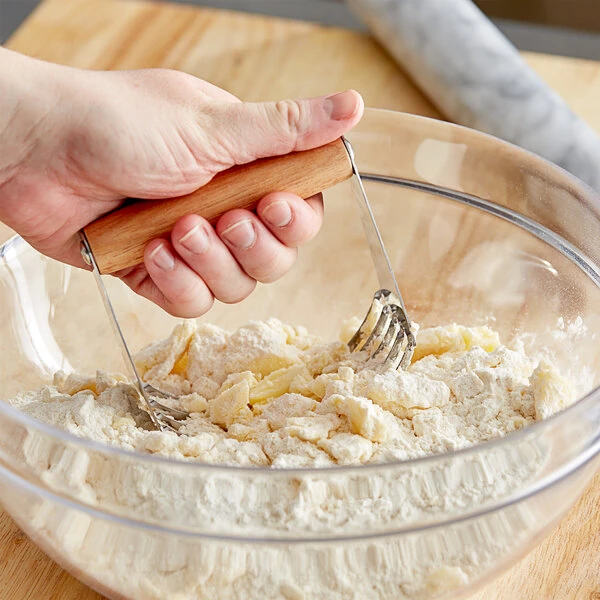 Choice Stainless Steel Pastry Blender with 5 Blades and Wood Handle
