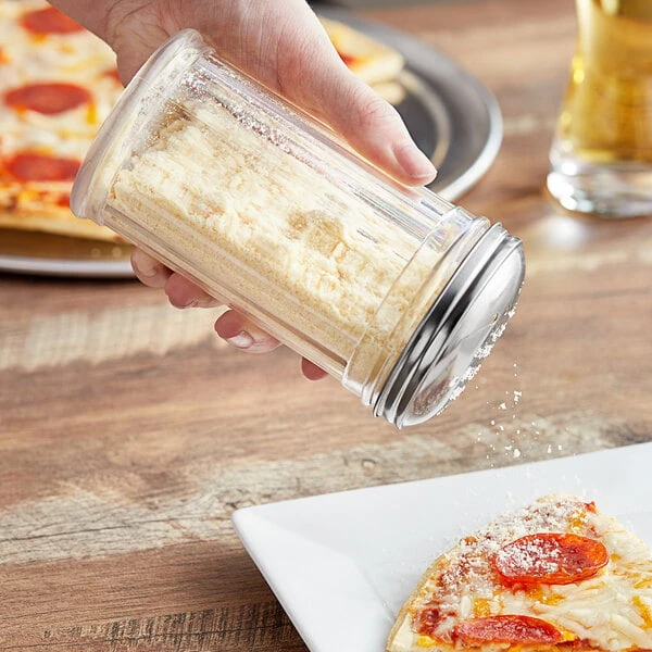 Choice 12 oz. Plastic Cheese Shaker with Perforated Lid