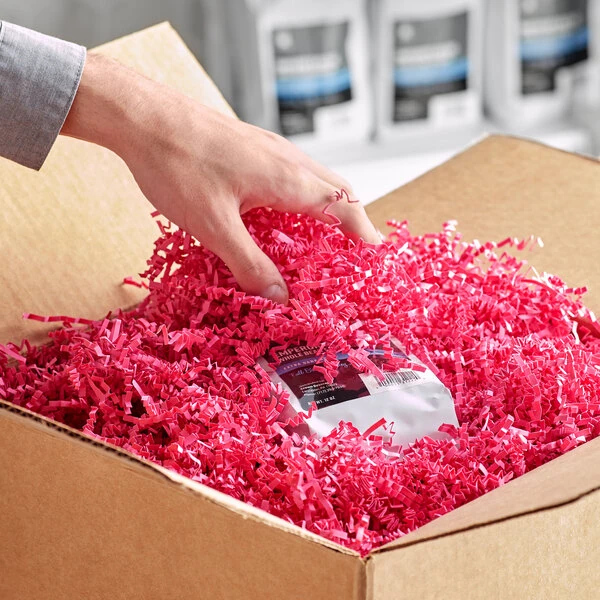 Lavex 10 lb. Crinkle Paper Shred Fuchsia