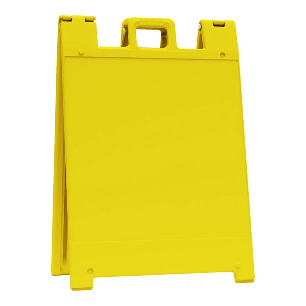 Plasticade® Squarecade 36 24" x 24" Yellow Double-Sided A-Frame Sign Stand 136-Y